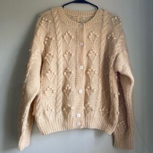 Liz Claiborne Cable-Knit Popcorn Button Cardigan Sweater